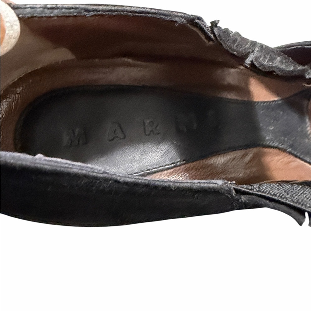 Marni Black Suede Mary Jane Wedge Heels Size 37 - Picture 10 of 10